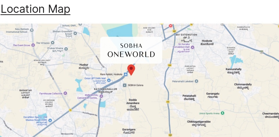 Featured Image of Sobha One World Location Map