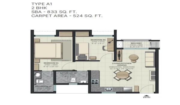 Featured Image of 2 Bhk Floor Plan Sobha Brooklyn Towers