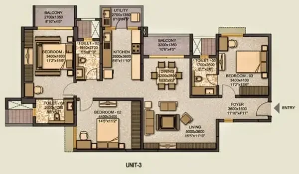 Featured Image of 3 Bhk Type B Floor Plan Sobha Eternia