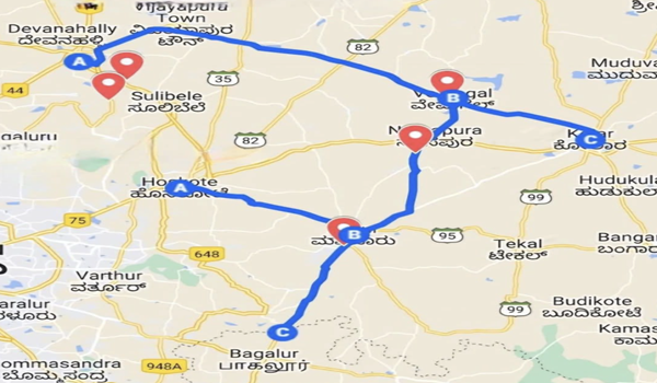 Aerial View and Map of Hoskote Bangalore East