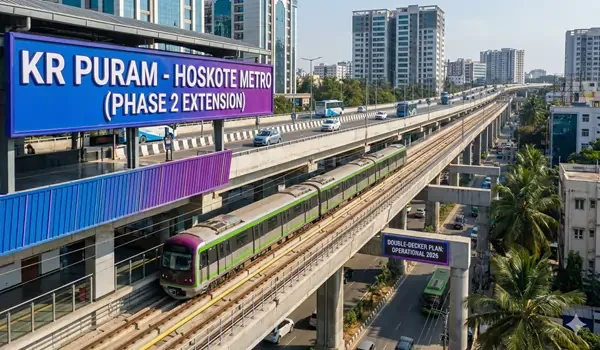 Featured Image of Metro Phase 2 Extension The KR Puram Hoskote Double Decker Plan