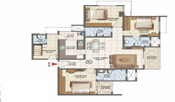 Featured Image of Sobha One World 2 BHK Apartment Floor Plan